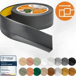 Quest Plinthe Souple Auto-Adhésive en PVC 50x20mm, 5m, Bande Flexible, Facile à Installer, sur Toutes les Surfaces, graphite- Plinthe Pour Sol En Vinyle Et Pvc