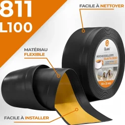 Quest Plinthe Pour Sol En Vinyle Et Pvc<Plinthe Souple Auto-Adhésive en PVC 100x25mm, 10m, Bande Flexible, Facile à Installer, Adaptée à Toutes Surfac, noir