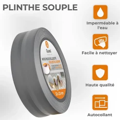 Quest Plinthe Pour Sol En Vinyle Et Pvc<Plinthe Souple Auto-Adhésive en PVC 32x23mm, 5m, Bande Flexible, Facile à Installer, sur Toutes les Surfaces, graphite