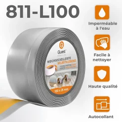 Quest Plinthe Souple Auto-Adhésive en PVC 100x25mm, 1m, Bande Flexible, Facile à Installer, Adaptée à Toutes Surface, gris- Plinthe Pour Sol En Vinyle Et Pvc