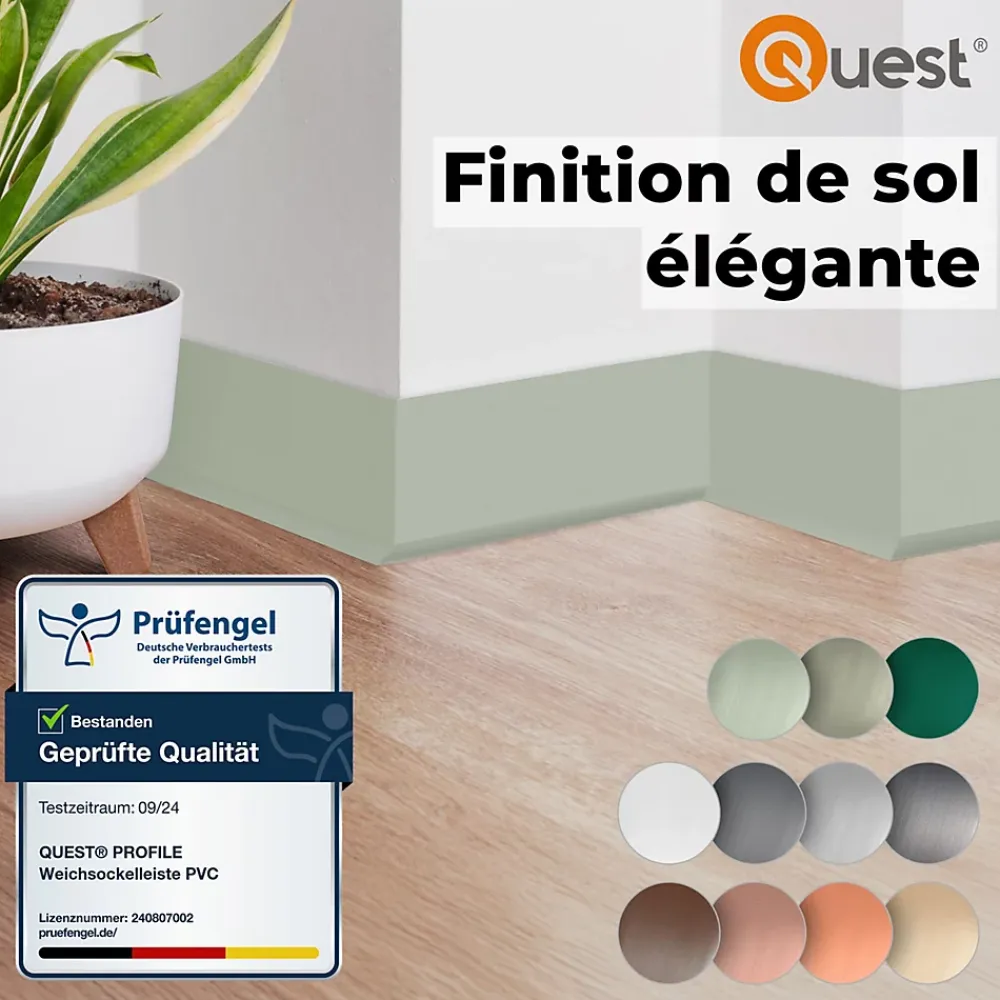 Quest Plinthe Pour Sol En Vinyle Et Pvc<Plinthe Souple Auto-Adhésive en PVC 70x20mm, 10m, Bande Flexible, Facile à Installer, Adaptée à Toutes Surface, brique