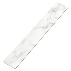 GoodHome Plinthe Pour Carrelage Sol<Plinthes en carrelage effet marbre blanc mat L.60 x l.7,5 cm x ép.8,5 mm, Aruma