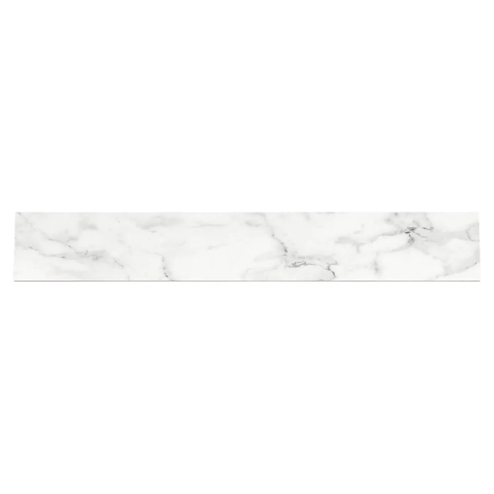 GoodHome Plinthe Pour Carrelage Sol<Plinthes en carrelage effet marbre blanc mat L.60 x l.7,5 cm x ép.8,5 mm, Aruma
