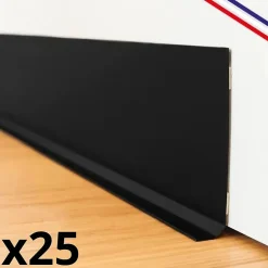 99Deco Plinthes PVC adhésives décoratives pour sol - Lot de 25 - 200x8 cm (50m) Noir - Total Black- Plinthe Pour Sol En Vinyle Et Pvc