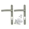 GoodHome Poignée Pour Porte-Fenêtre<Poignée alu carré cylindre argent pour porte fenêtre bois