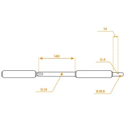 Geiger Volet Roulant<Poignée de manivelle, Aluminium, Blanc, Tourillon, L.140 mm, , pour Volet Roulant