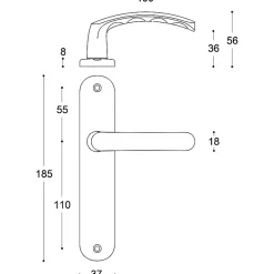 Vachette Poignée de porte intérieure - Budget - - Gris argent - Condamnation - 165 mm- Poignée De Porte