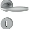 Hoppe Poignée de porte sur rosace ronde - New York - - inox mat - Clé L- Poignée De Porte