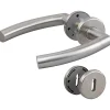 Hoppe Poignée de porte sur rosace inox mat - Clé L - Trondheim - et cie- Poignée De Porte