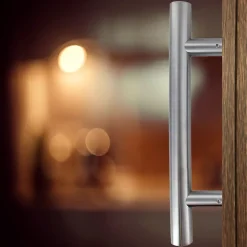 Secury-T Poignée de tirage - Baton de maréchal - Inox 304 - Droit 90 degrés 500mm- Poignée De Porte Extérieure