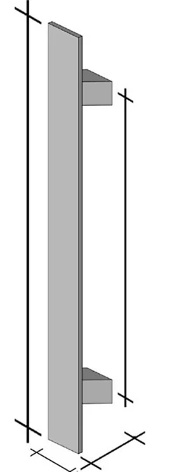 Hardwarexchange Poignée De Porte Extérieure<Poignée de tirage - inclinée 60 - Rectangle 40x10 mm - Entraxe350 - S55 -A62 - L500 mm - INOX 304 satiné
