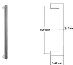 Hardwarexchange Poignée De Porte Extérieure<Poignée de tirage Diamètre 20 mm - Entraxe200 mm - INOX 304 satiné