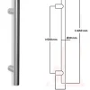 Hardwarexchange Poignée de tirage Diamètre 30 mm - Entraxe500 - S75 - L650 mm - INOX 304 satiné- Poignée De Porte Extérieure