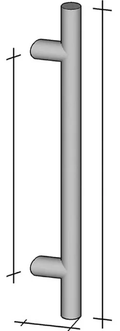 Hardwarexchange Poignée De Porte Extérieure<Poignée de tirage Diamètre 30 mm - Entraxe350 - S80 - A70 - L500 mm - inclinée 45 - INOX 304 poli