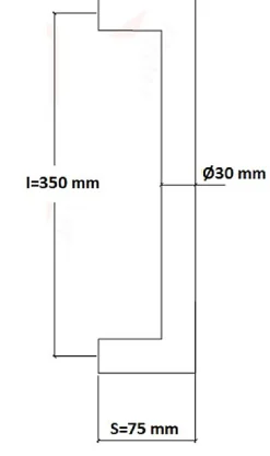 Hardwarexchange Poignée de tirage Diamètre 30 mm - Entraxe350 mm - INOX 304 Laqué RAL 9005 Noir Mat- Poignée De Porte Extérieure