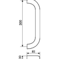 Vachette Poignée de tirage droite argent - Diamètre 30 x 330 mm - PG 3000 -- Poignée De Porte Extérieure