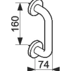 Normbau Poignée de tirage noire - Diamètre 23 x 183 mm - NY.75.23 -- Poignée De Porte Extérieure