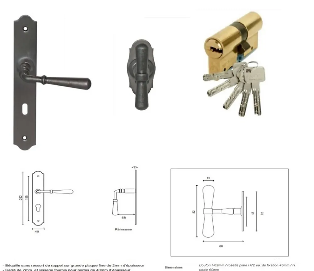 Gd Menuiseries Porte D'Entrée<Poignee, Barillet, Bouton De Porte D'entre 010403rfp