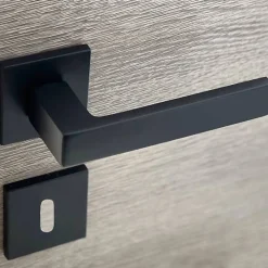 Secury-T Poignée De Porte<Poignées de porte sur rosace noir mat carré - Modèle Nathaly Trou de clé L
