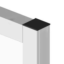 MySystem Porte battante blanche H 2040 x L 830 mm - 3 verres opales horizontaux + béquille noire- Bloc Porte