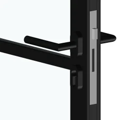 MySystem Bloc Porte<Porte battante noire H 2040 x L 830 mm - 3 verres clairs horizontaux + béquille noire