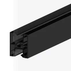 MySystem Bloc Porte<Porte battante noire H 2040 x L 830 mm - 3 verres clairs horizontaux + béquille noire
