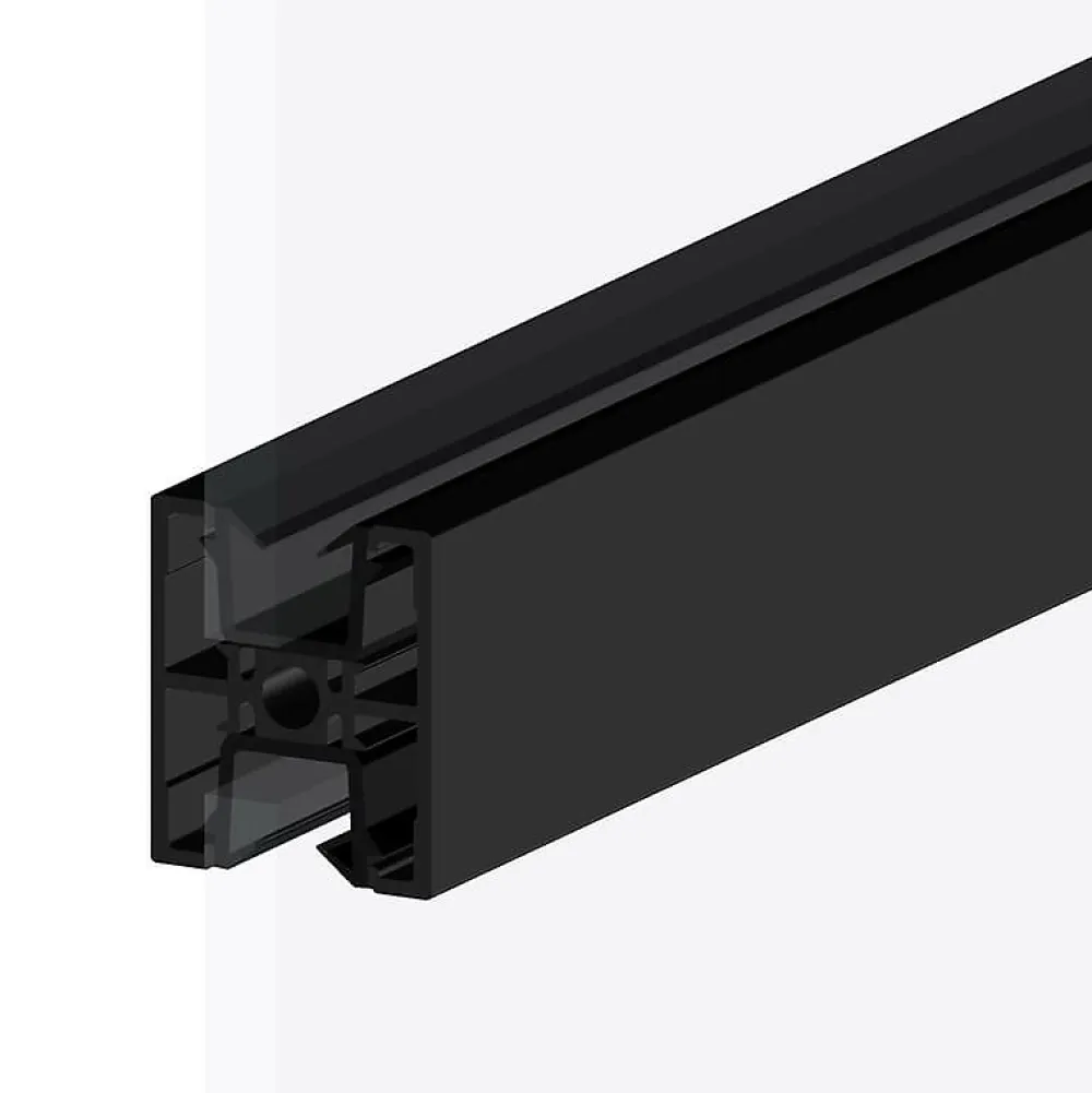 MySystem Porte battante noire H 2040 x L 830 mm - 3 verres opales horizontaux + béquille inox- Bloc Porte