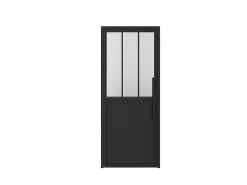 Schulte Bloc Porte<Porte complète Intérieure en verre avec cadre - 93x204 - Noir - Transparent - Atelier - gauche