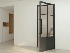Schulte Bloc Porte<Porte complète intérieure en verre avec cadre - 83x211 cm - transparent - 6 carreaux - droite