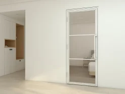 Schulte Bloc Porte<Porte complète intérieure en verre avec cadre 83x211cm - transparent - blanc mat - gauche