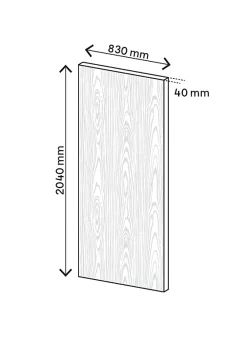 Porte coulissante Alpille effet bois gris H.204 x l.83 cm- Porte Coulissante