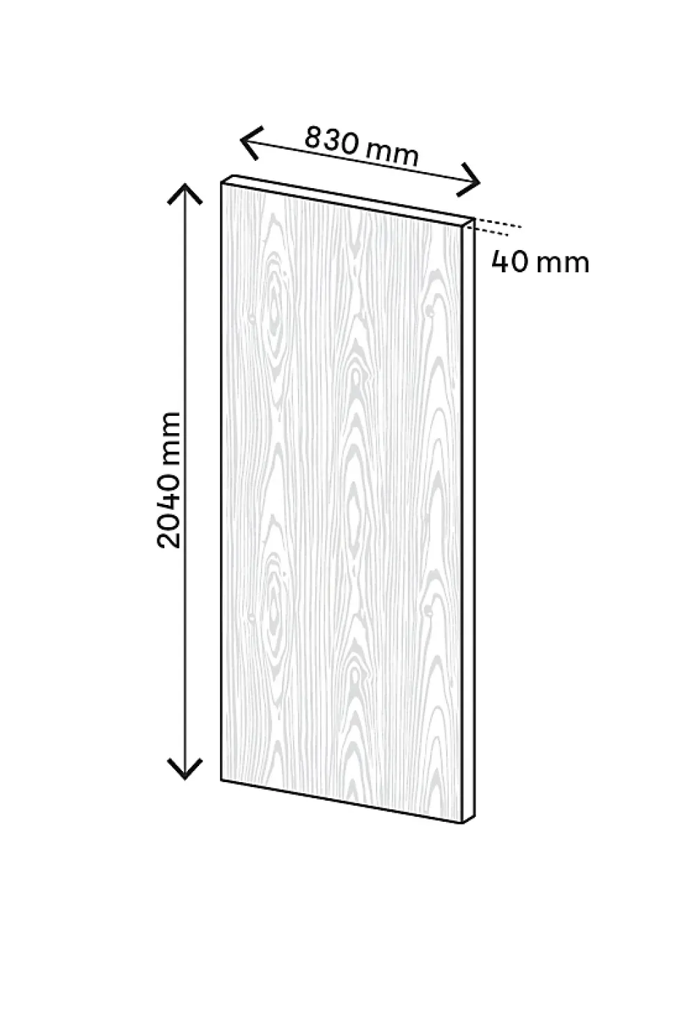 Porte coulissante Alpille effet bois gris H.204 x l.83 cm- Porte Coulissante