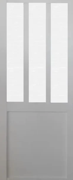 Gd Menuiseries Porte Coulissante<Porte Coulissante Atelier Blanc Vitre Depoli H204 X L83, Rail Alu, Coquilles