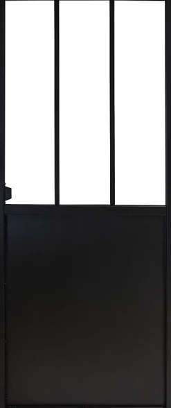 Porte Coulissante<Porte coulissante Atelier noire 3 vitrages H.204 x l.83 cm