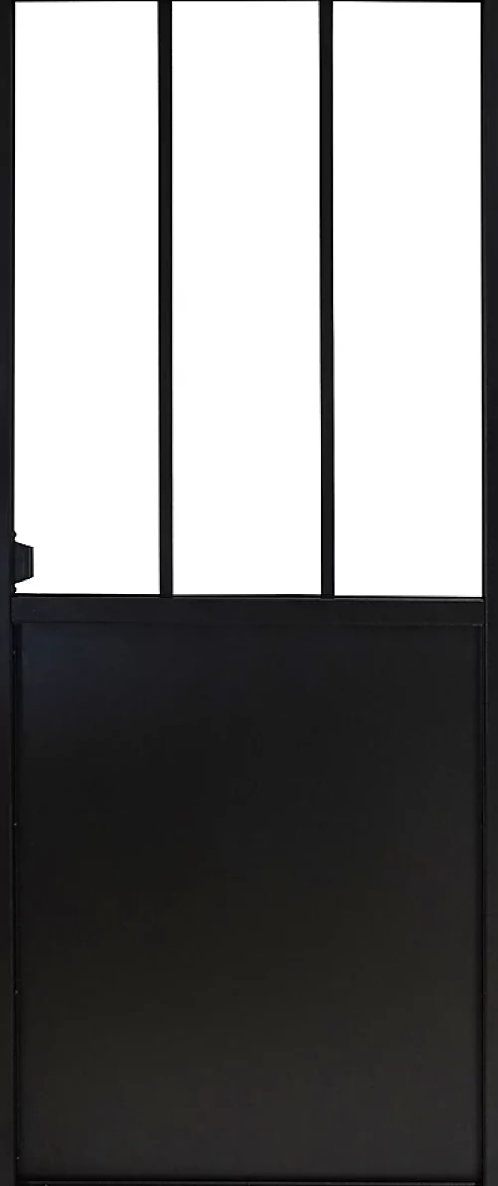 Porte Coulissante<Porte coulissante Atelier noire 3 vitrages H.204 x l.83 cm