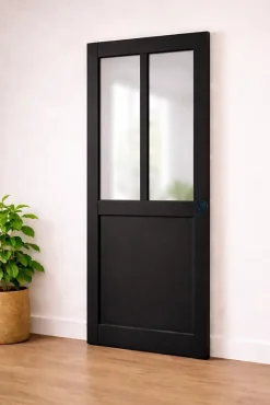 Gd Menuiseries Porte Coulissante<Porte Coulissante Atelier Noir H204 X L63, Coquilles Noir
