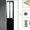 Gd Menuiseries Porte Coulissante<Porte Coulissante Atelier Noir H204 X L93, Galandage, Kit De Finition