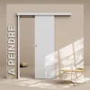Coulicool Porte Coulissante<Porte Coulissante avec Rail - Prépeinte Plane 63 cm - Avec butée