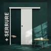 Coulicool Porte Coulissante<Porte Coulissante avec Rail + Serrure - Prépeinte Plane 63 cm