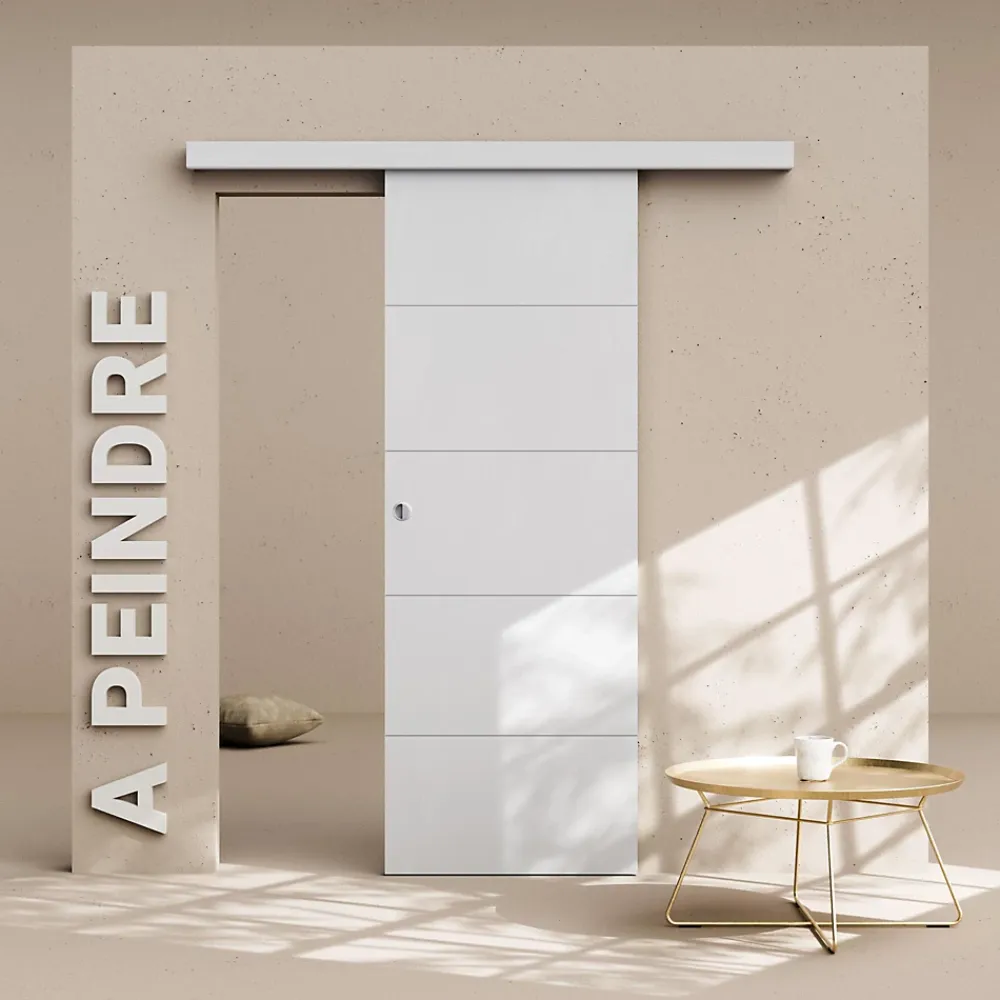 Coulicool Porte Coulissante<Porte Coulissante avec Rail - Prépeinte Ligne 73 cm - Sans butée