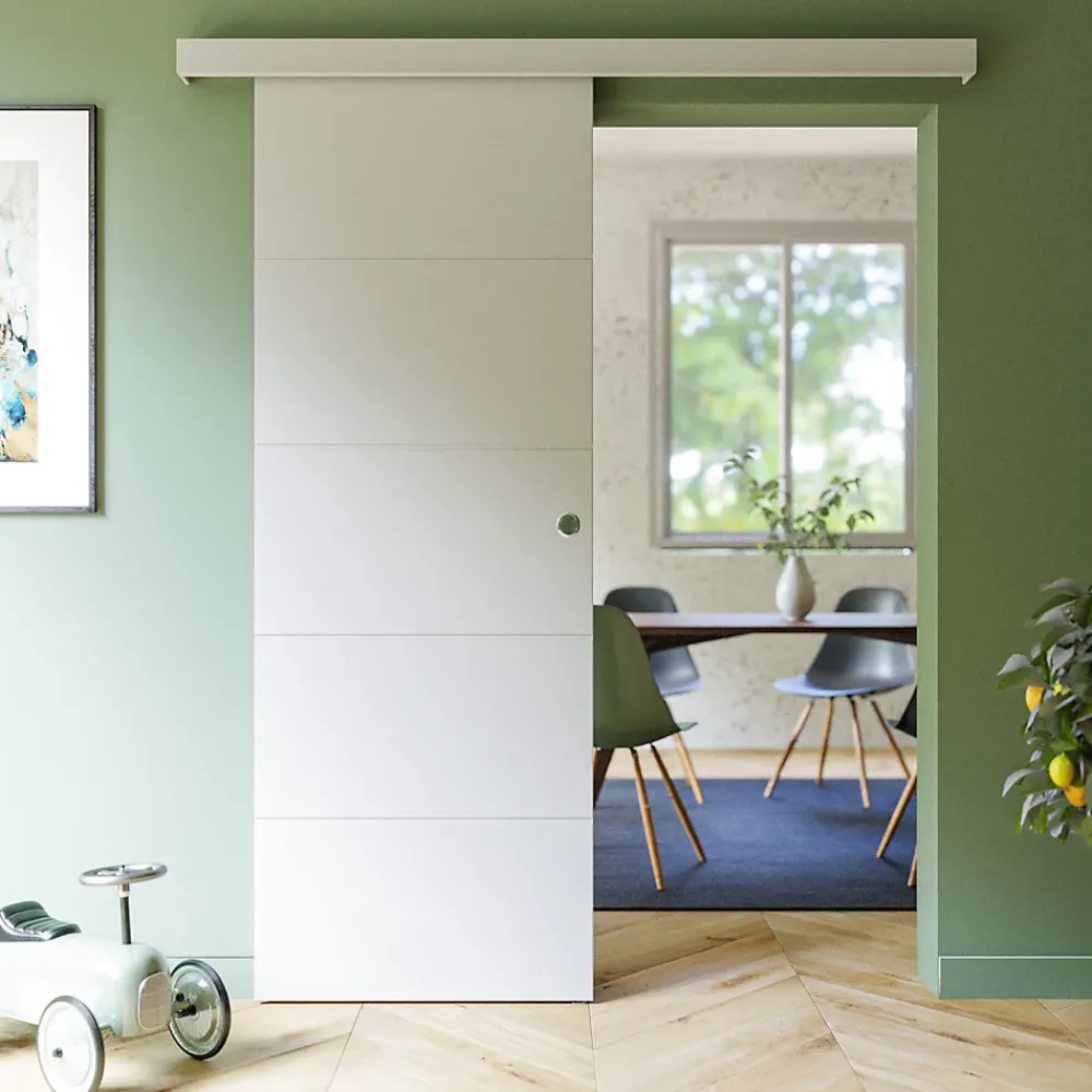 Coulicool Porte Coulissante<Porte Coulissante avec Rail - Prépeinte Ligne 73 cm - Sans butée