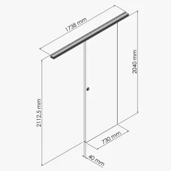 Coulicool Porte Coulissante<Porte Coulissante avec Rail - Prépeinte Ligne 73 cm - Sans butée