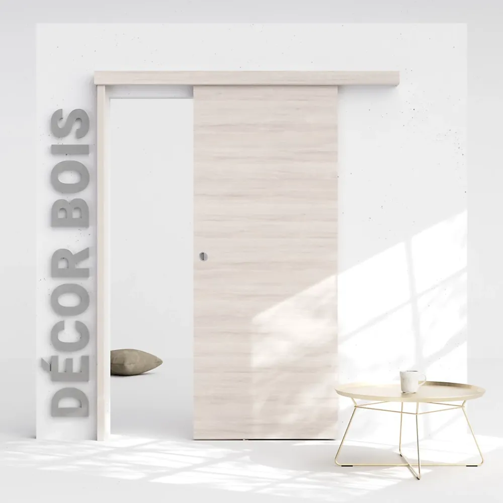 Coulicool Porte Coulissante avec Rail - Oslo 83 cm - Avec butée- Porte Coulissante