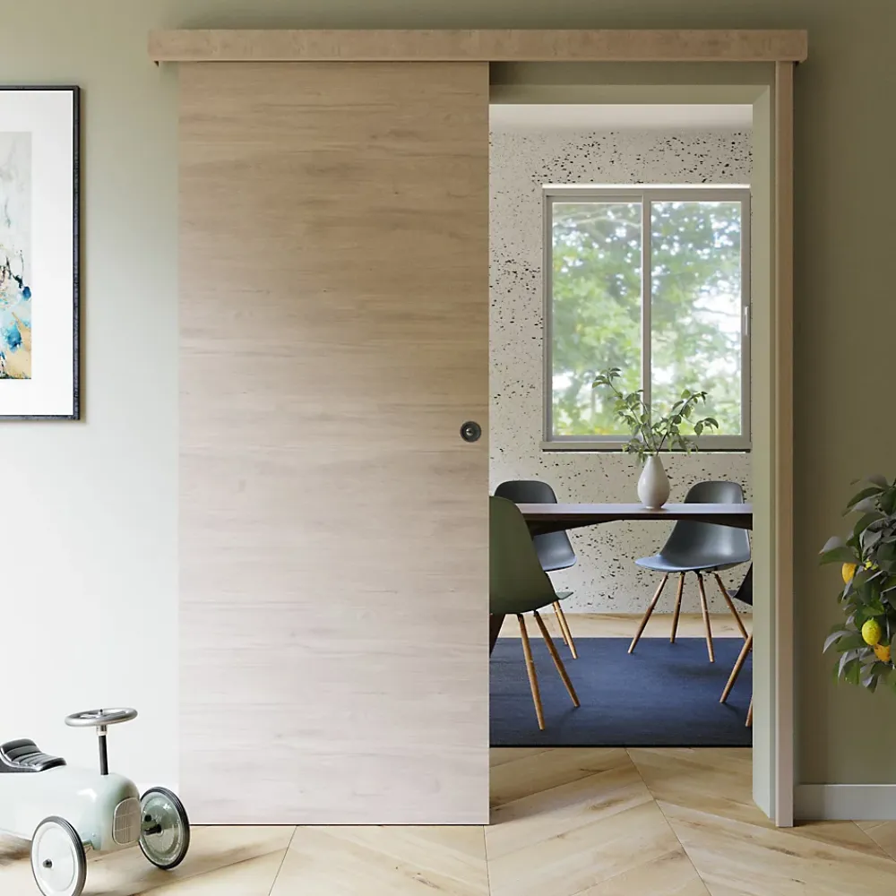 Coulicool Porte Coulissante avec Rail + Serrure - Denver 83 cm- Porte Coulissante