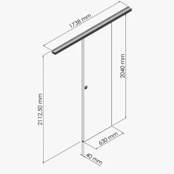 Coulicool Porte Coulissante<Porte Coulissante avec Rail - Prépeinte Plane 63 cm - Sans butée
