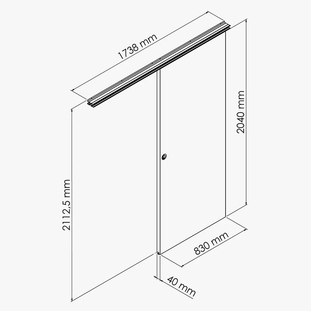 Coulicool Porte Coulissante<Porte Coulissante avec Rail - Tokyo 83 cm - Avec butée
