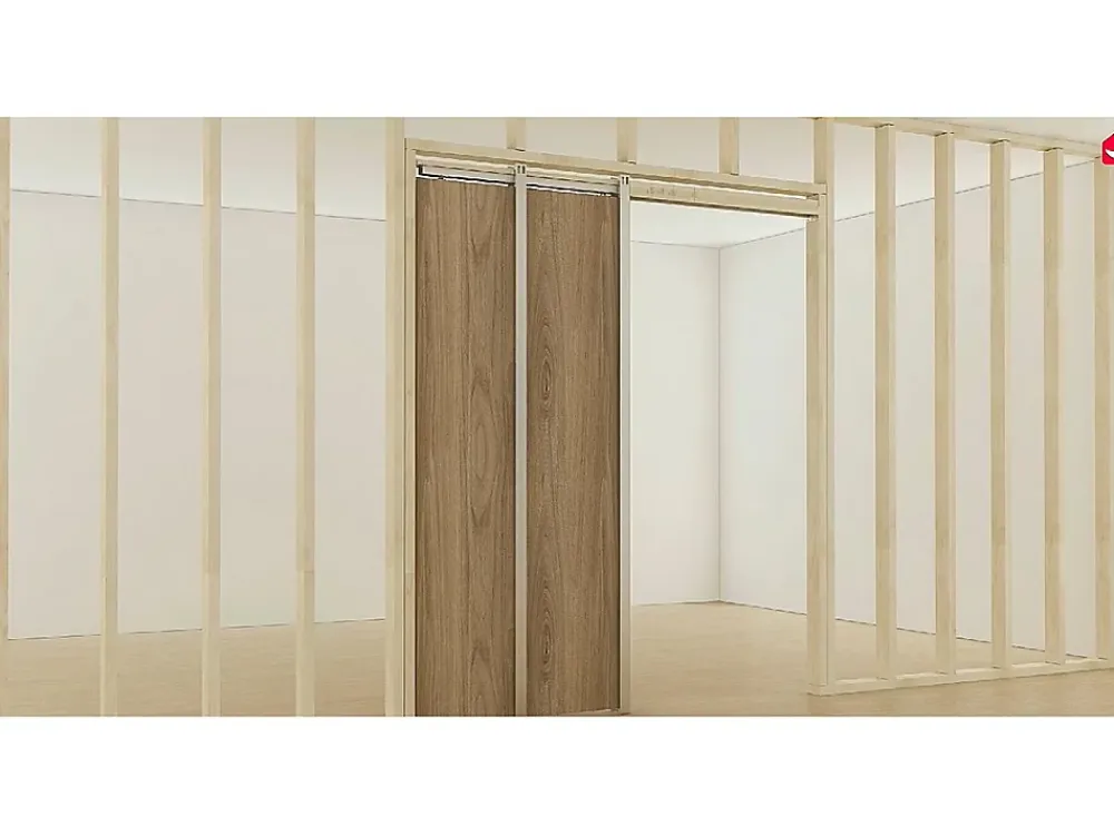 Vente-unique Porte Coulissante<Porte coulissante avec système à galandage - aluminium et verre trempé dépoli - H205 x L93 cm - LINCI II