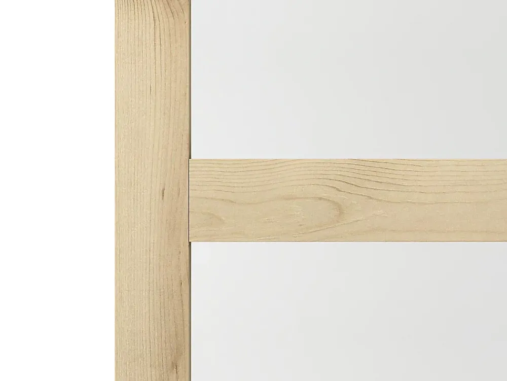 Vente-unique Porte coulissante avec système à galandage en bois et verre trempé dépoli - 3 fenêtres - H205 x L63 cm - ACOSTA II- Porte Coulissante