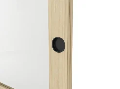Vente-unique Porte coulissante avec système à galandage en bois et verre trempé dépoli - 3 fenêtres - H205 x L63 cm - ACOSTA II- Porte Coulissante