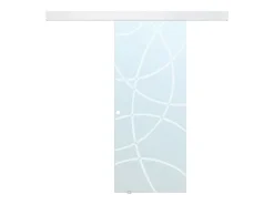 Vente-unique Porte Coulissante<Porte coulissante avec système en applique H205 x L83 cm - Verre trempé dépoli - HEIDI
